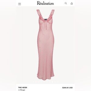 Realisation Par The Heidi Red and White Gingham Maxi Dress